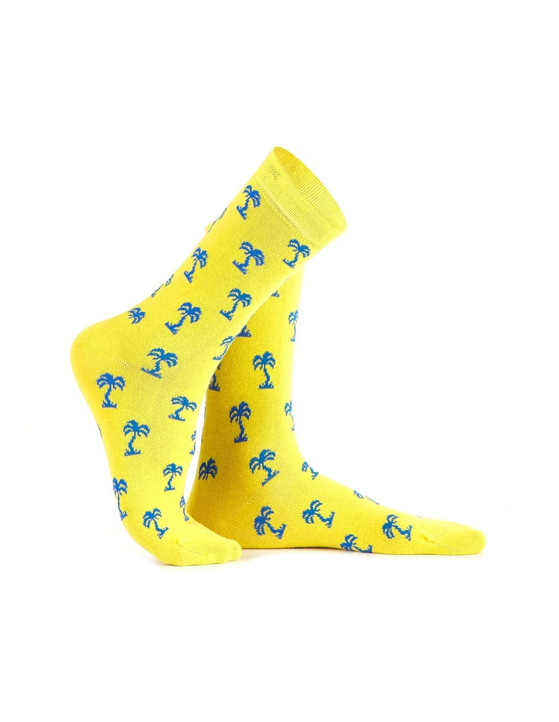 Yellow women\'s socks with palm trees SD25 - Online store - Boutique